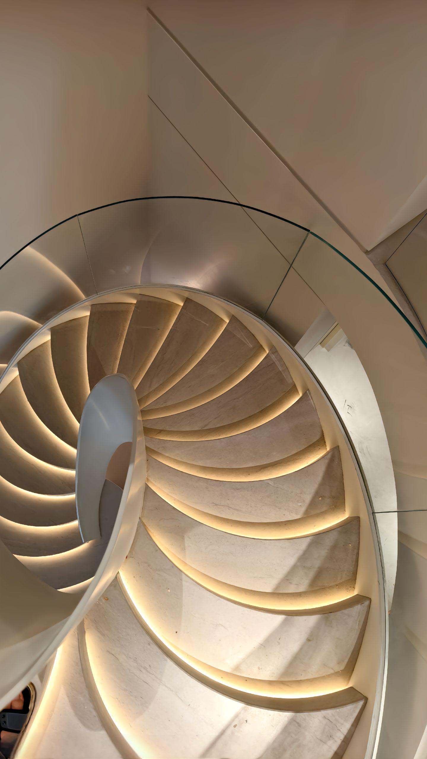 Luxury spiral staircase stairs interior art with color options -YBL-2 - Image 3