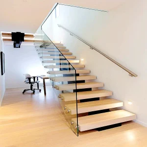 Mono stringer floating stairs