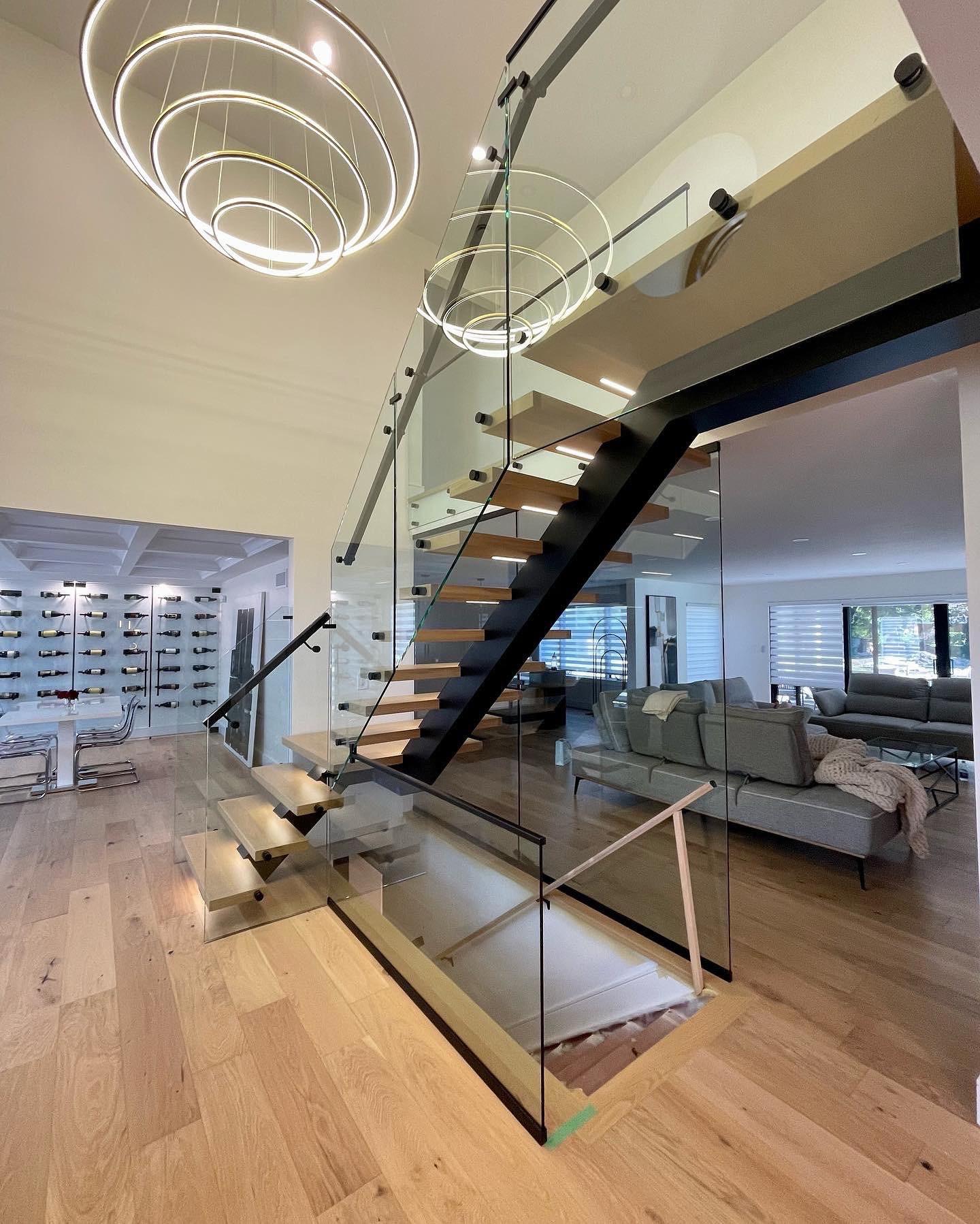 mezzanine central spine staircase